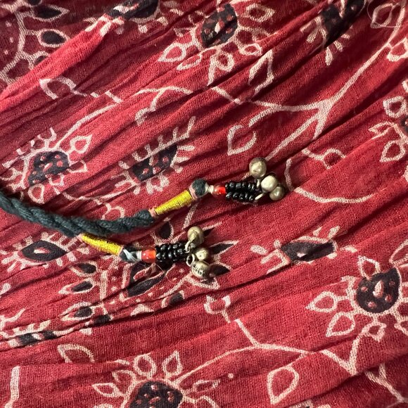 Vintage Boho Maxi Midi Skirt Floral Pleated High Low Rise Hippie Bohemian Flowy - Picture 8 of 9